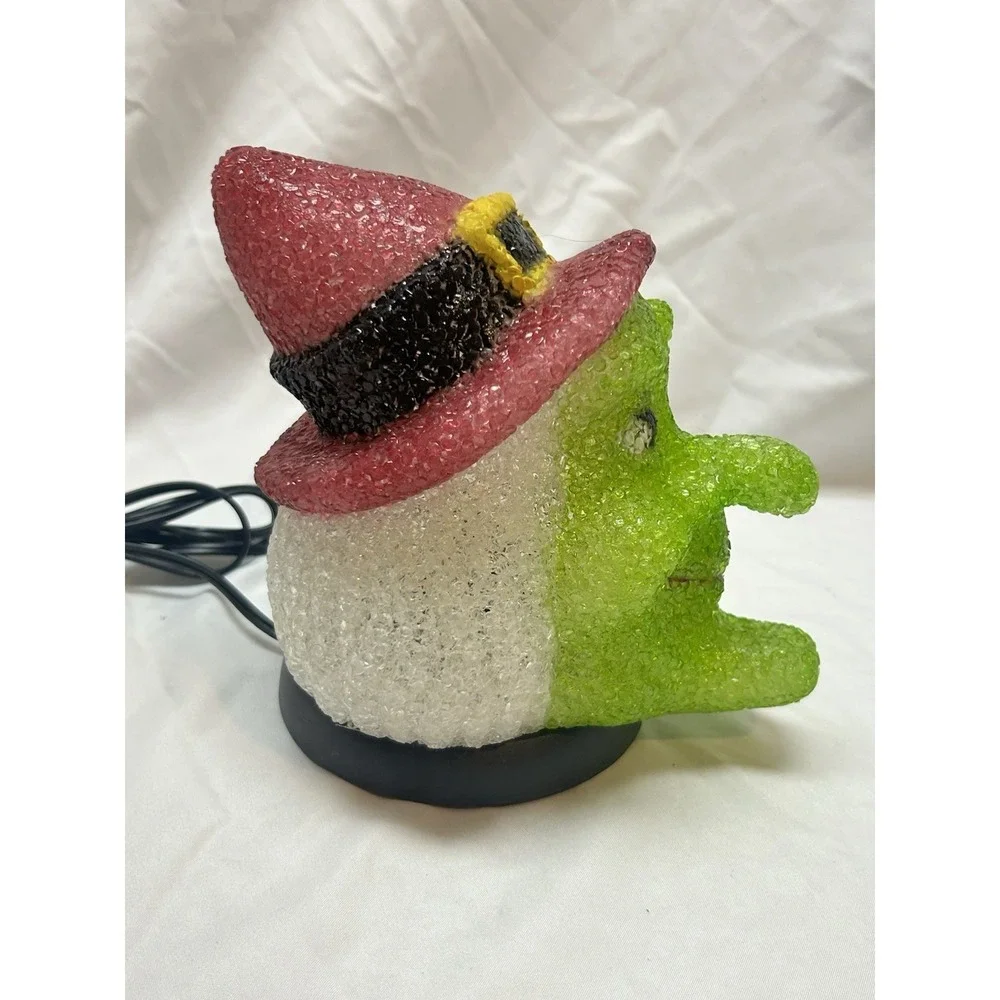 Vintage Rare Halloween Melted Plastic Popcorn Witch Lamp Night Light Blow Mold